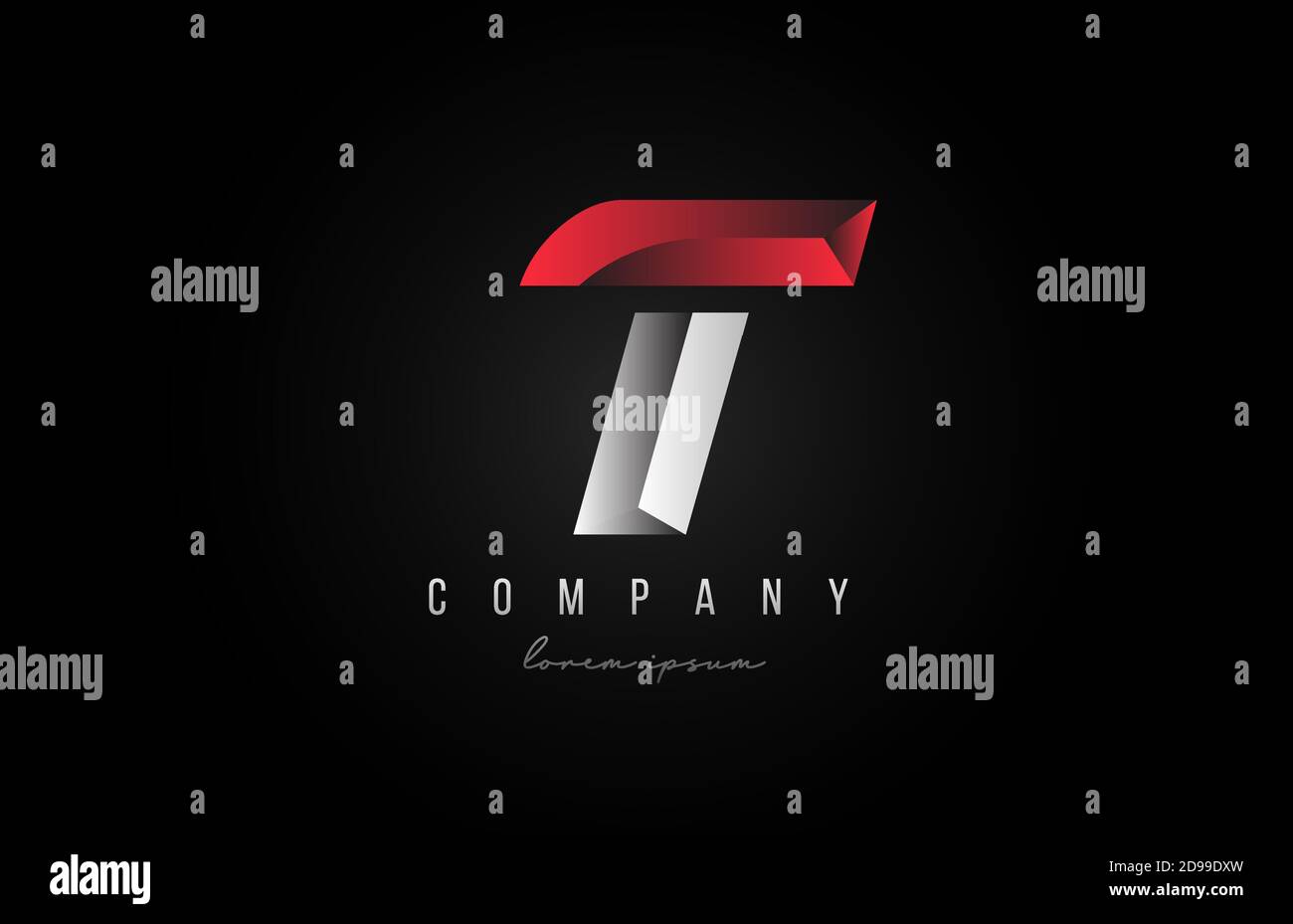 alphabet letter T logo icon in in red grey silver color. Creative design  for company and business with 3d styling Stock Vector Image \u0026 Art - Alamy, image size:1300x929