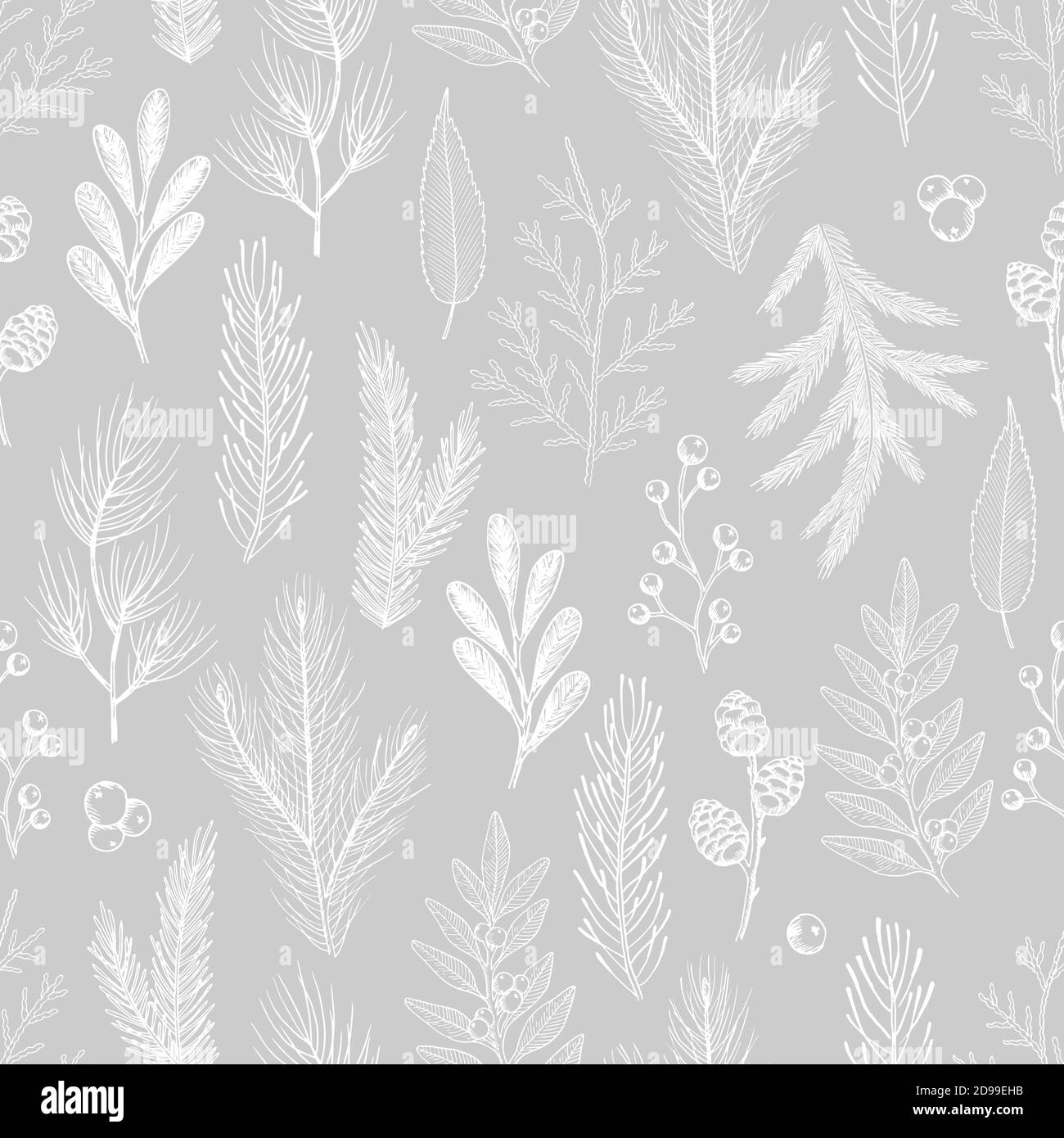 Seamless pattern with Christmas elements. Vector illustration Stock ...