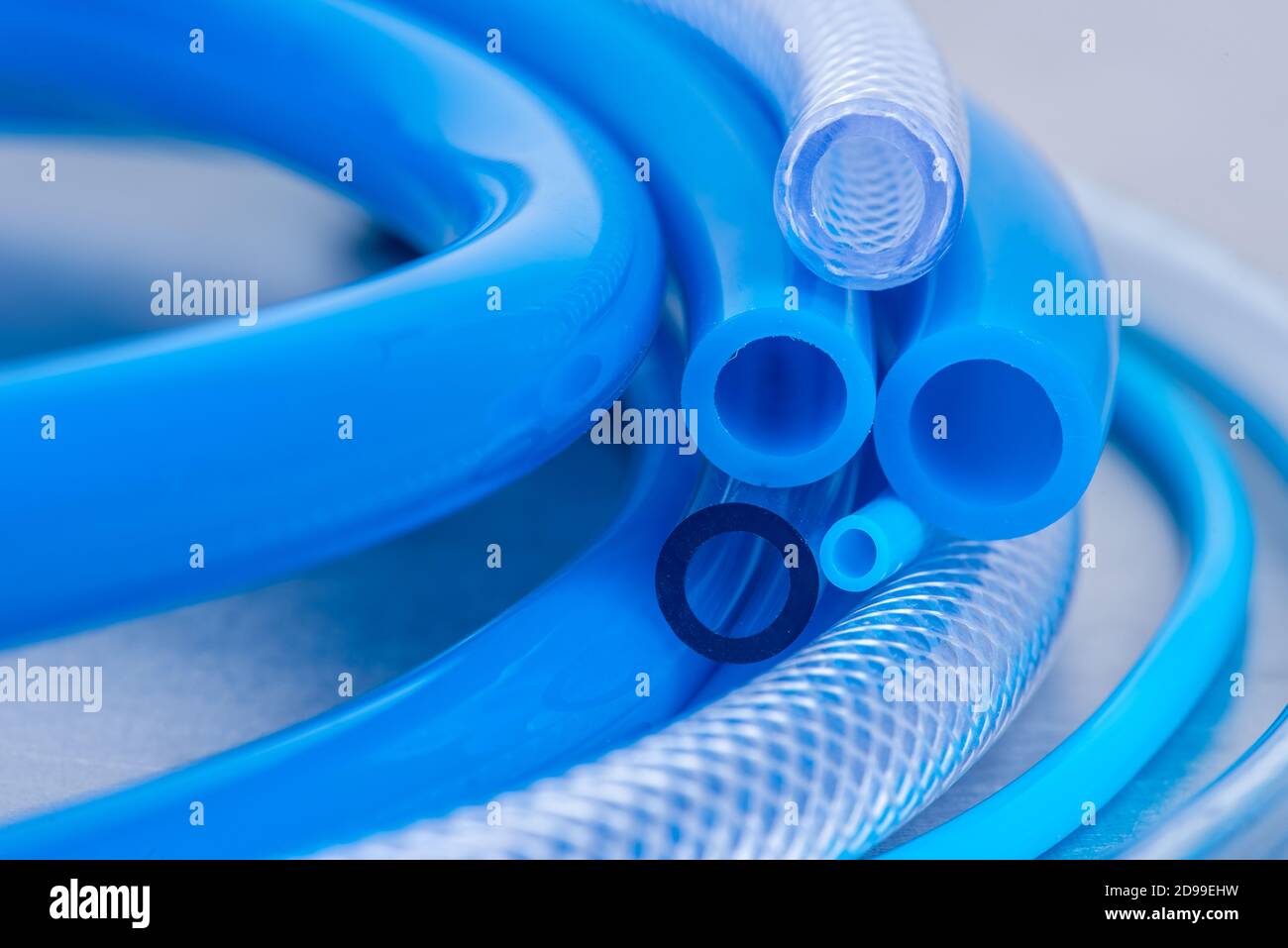 Flexible PVC Tubing Hose Close-up Stock Photo