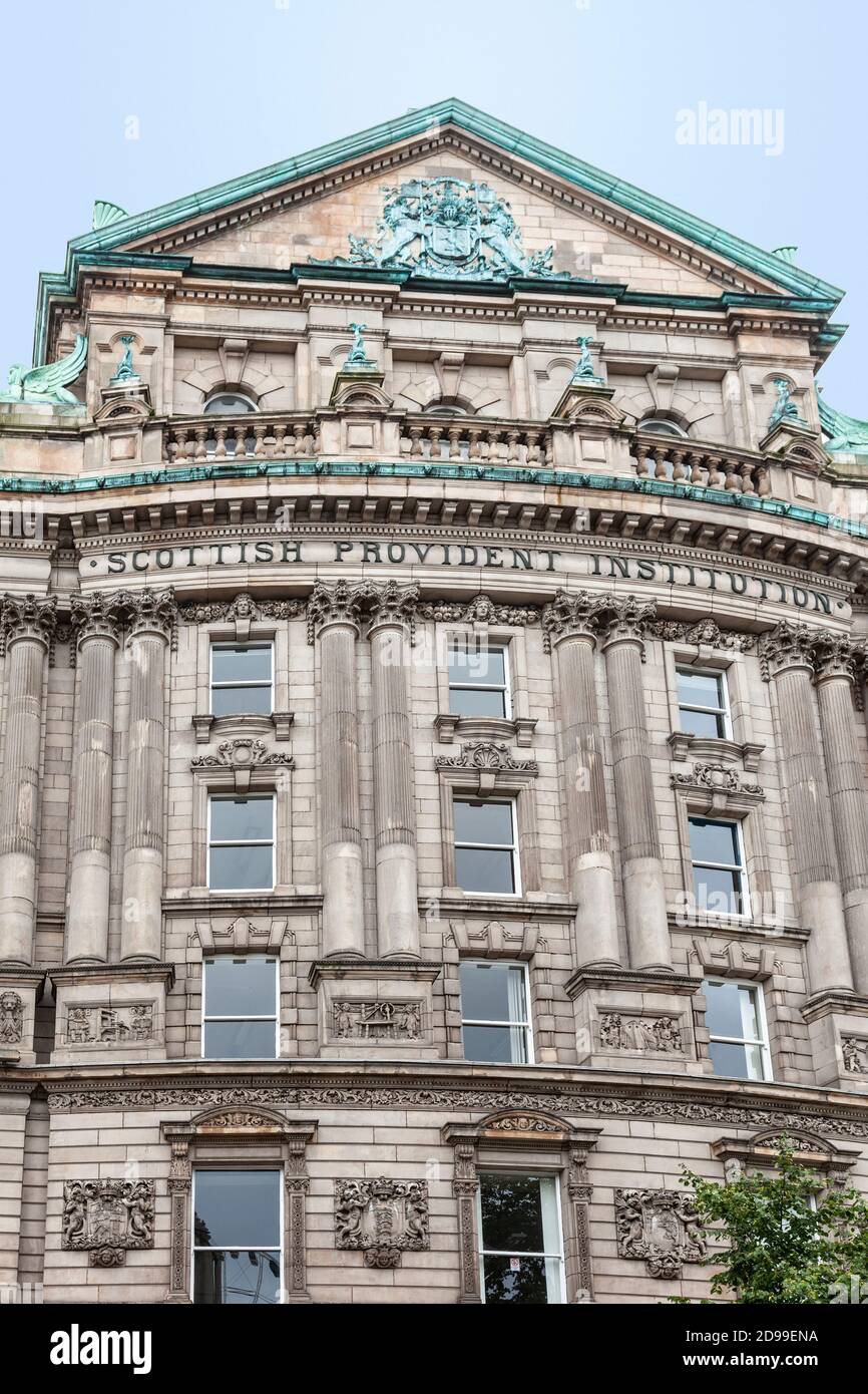 The Scottish Provident Institution, a Victorian building in Glasgow Blonde Sandstone; Donegall Square West, Belfast, Northern Ireland. Stock Photo