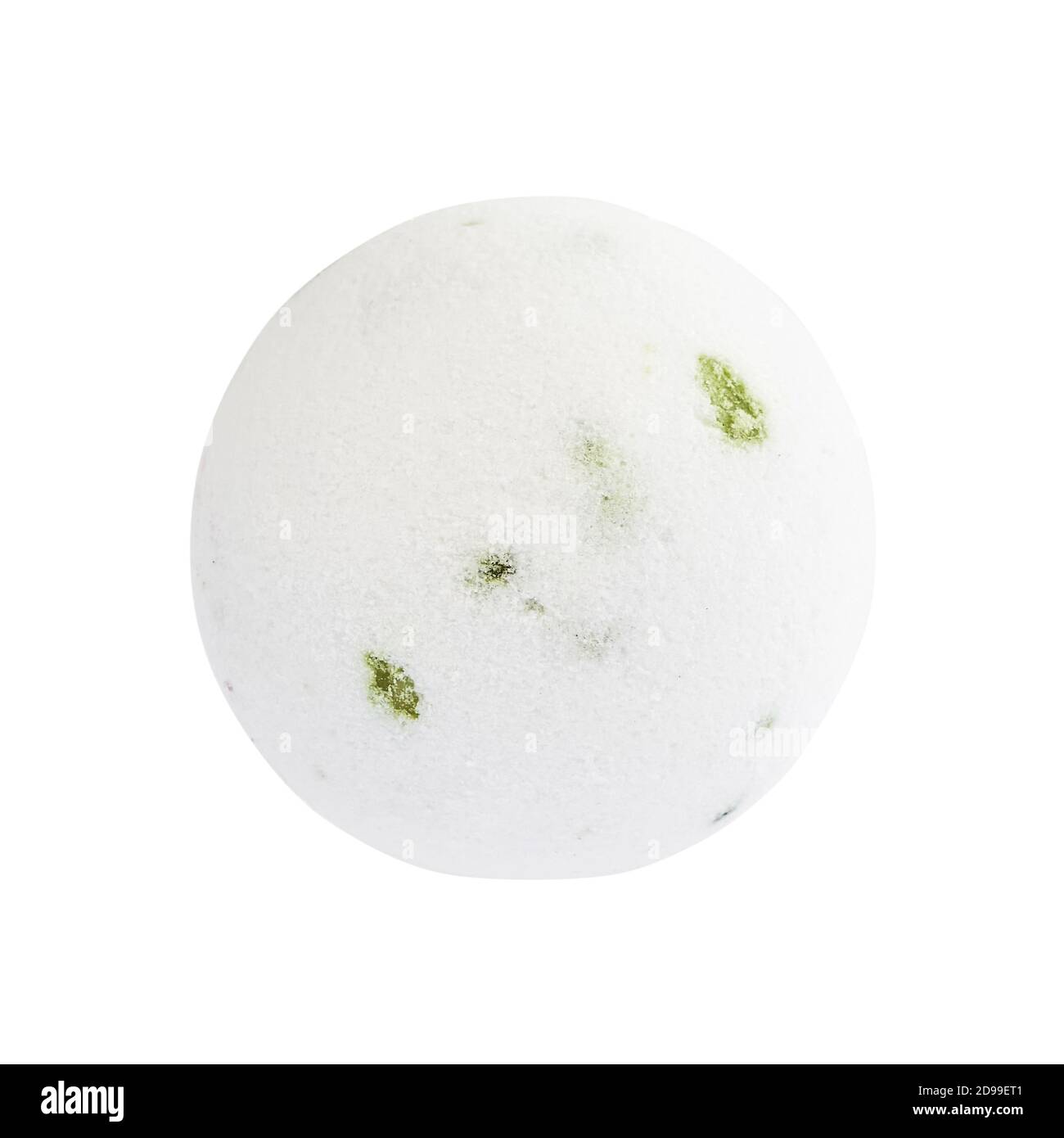 Single white bath bomb, isolated on the white background with clipping