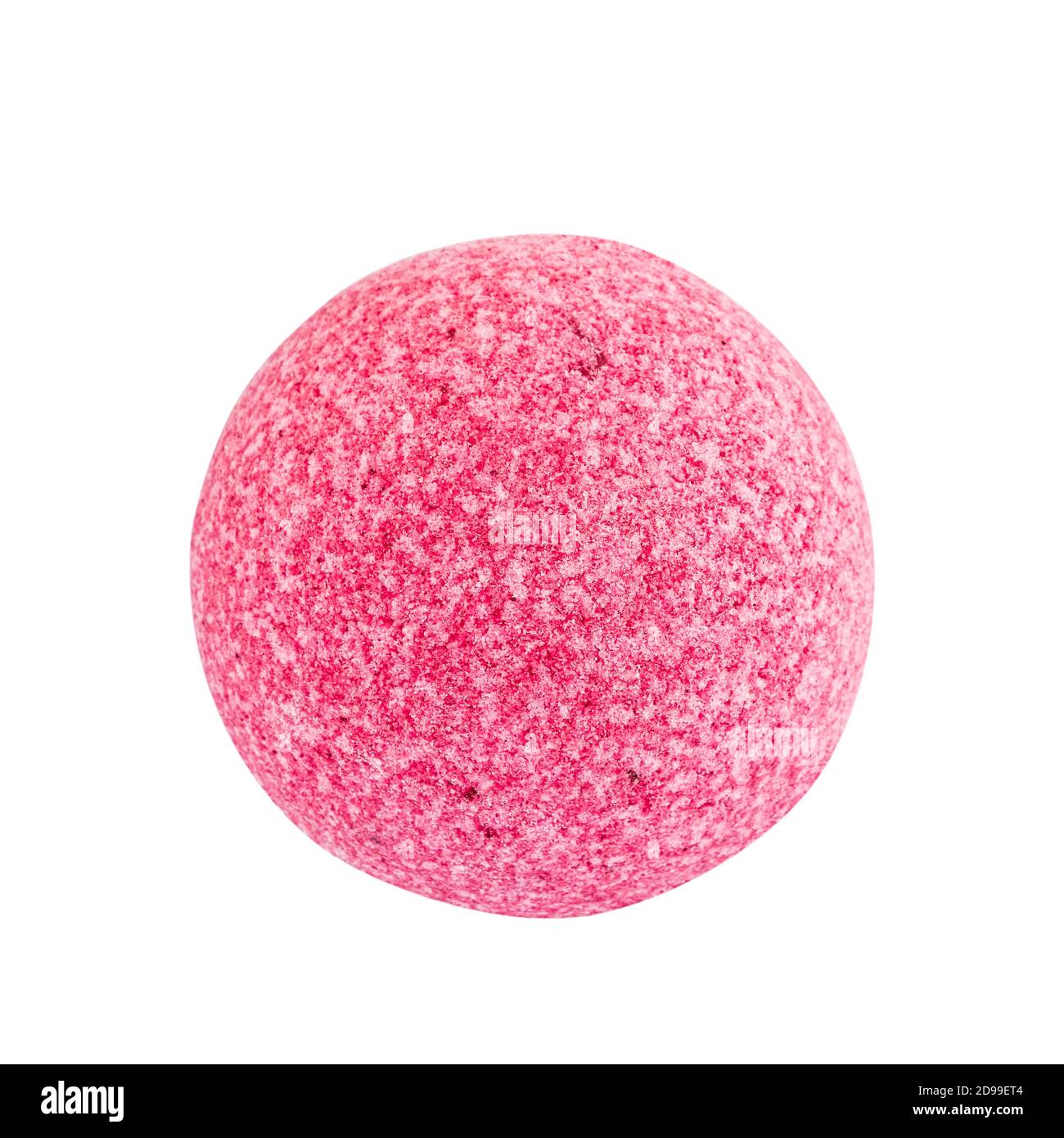 Single pink bath bomb, isolated on the white background with clipping path Stock Photo