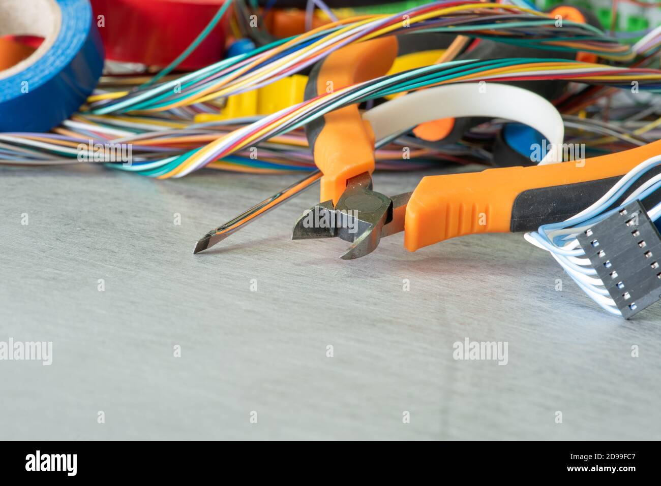 Tools and cables used in electrical home installation Stock Photo Alamy
