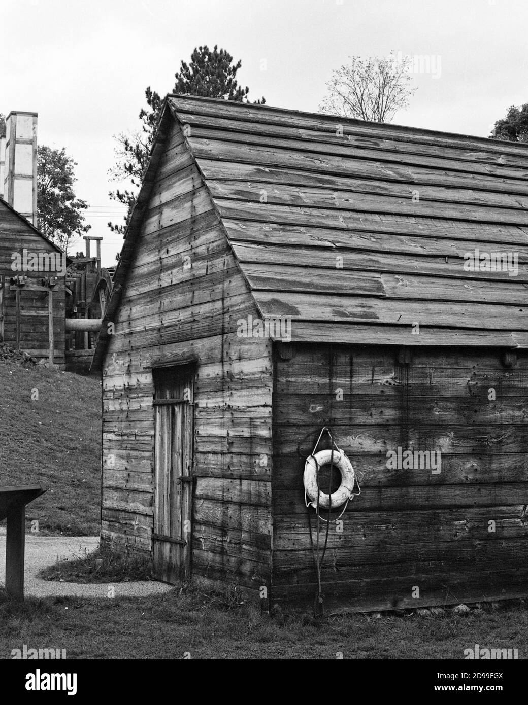 The Iron Warehouse next to its dock on the Saugus River at the Saugus