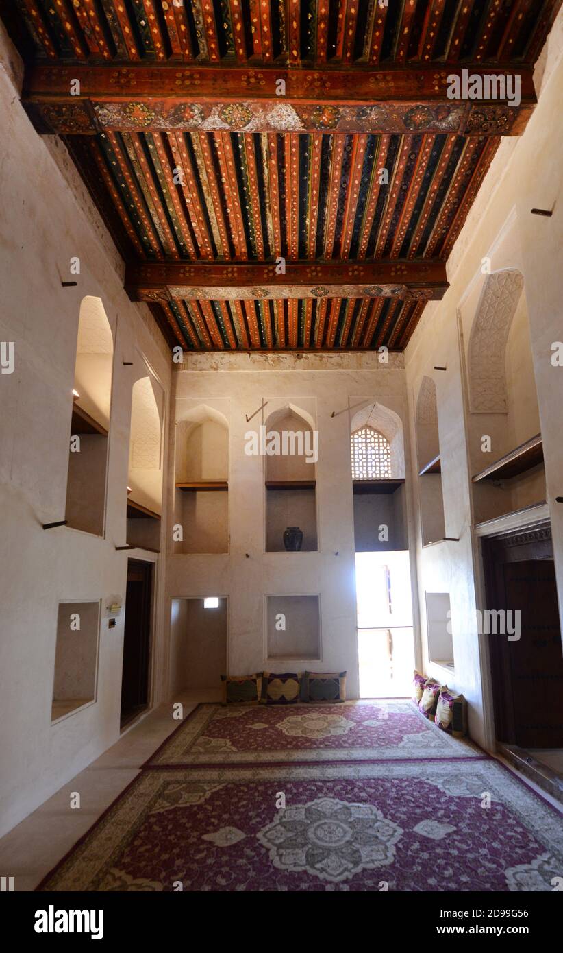The beautiful interior of the Jibreen castle in Oman. Stock Photo