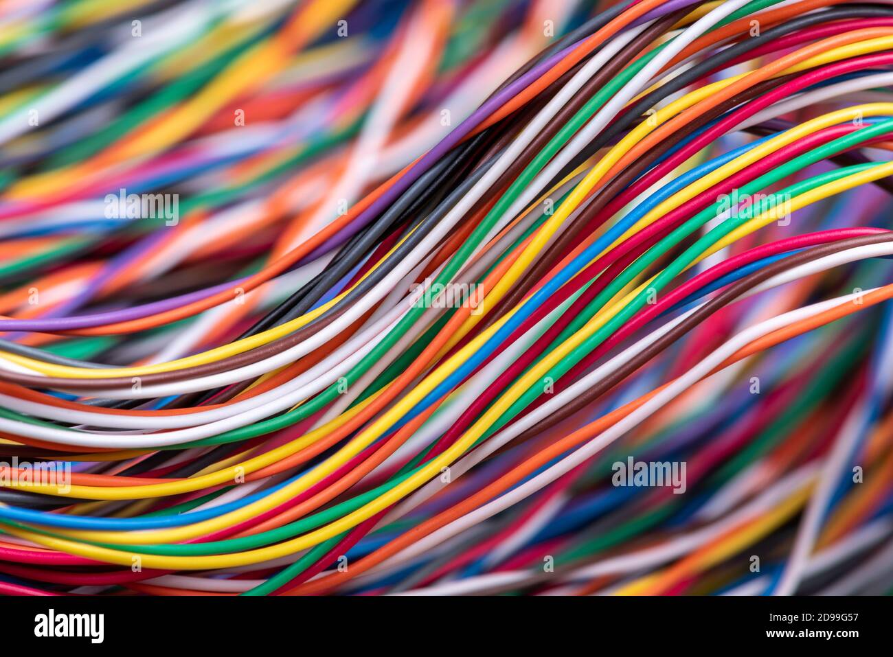 Network, colorful electrical cable and wire Stock Photo Alamy