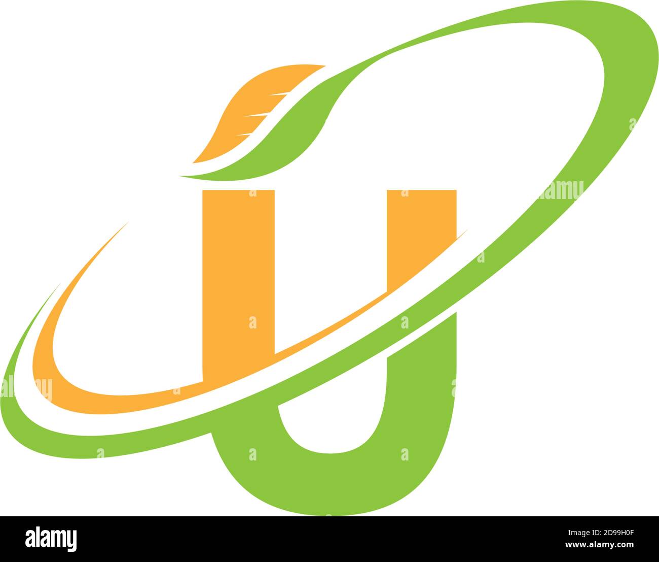 Letter U logo leaf icon design concept vector Stock Vector Image & Art ...