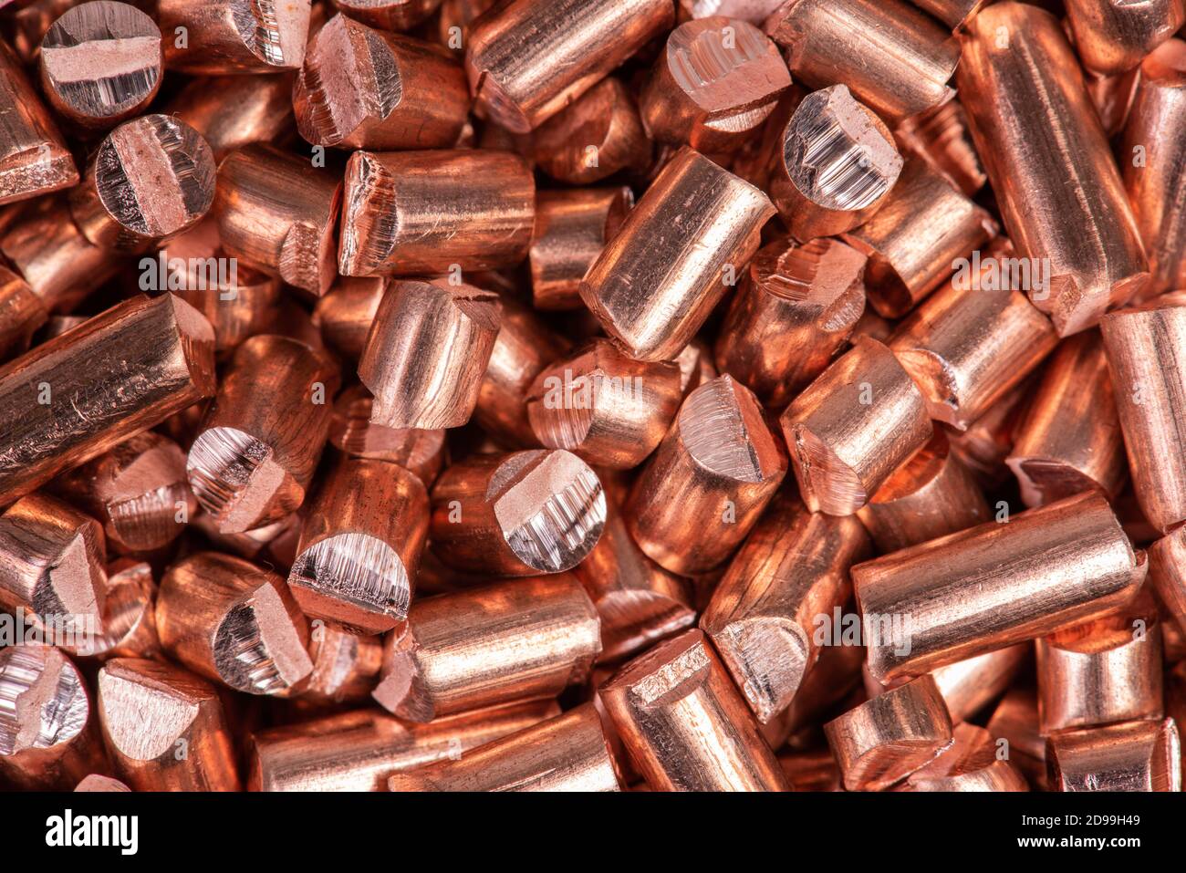 Recycling of Copper Industry , Pure Cu Scrap Close-up Stock Photo