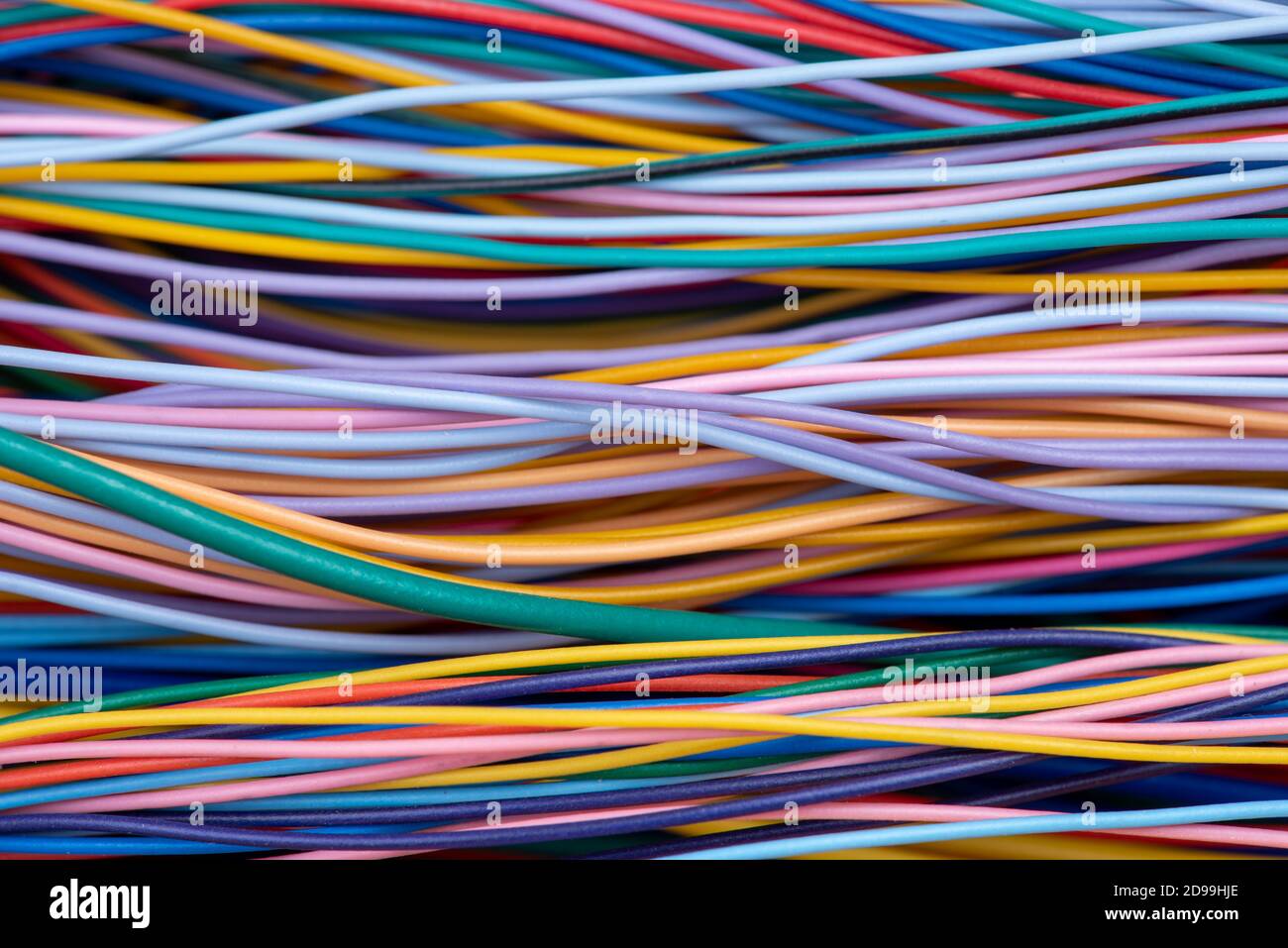 Colored electrical cable, abstract background Stock Photo