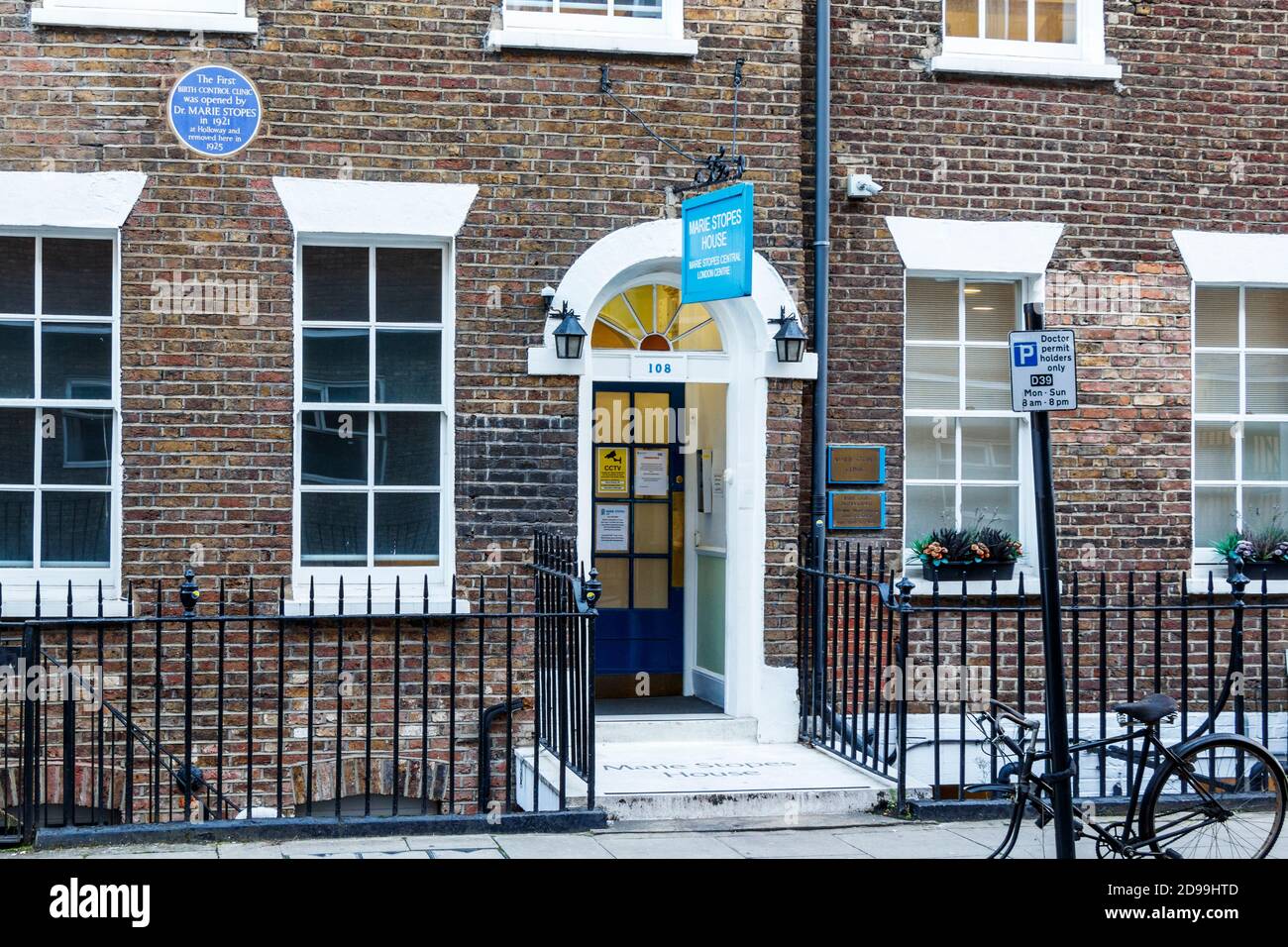 The Marie Stopes House in Whitfield Street in Fitzrovia, London, UK, the first birth control clinic to be set up in Britain Stock Photo