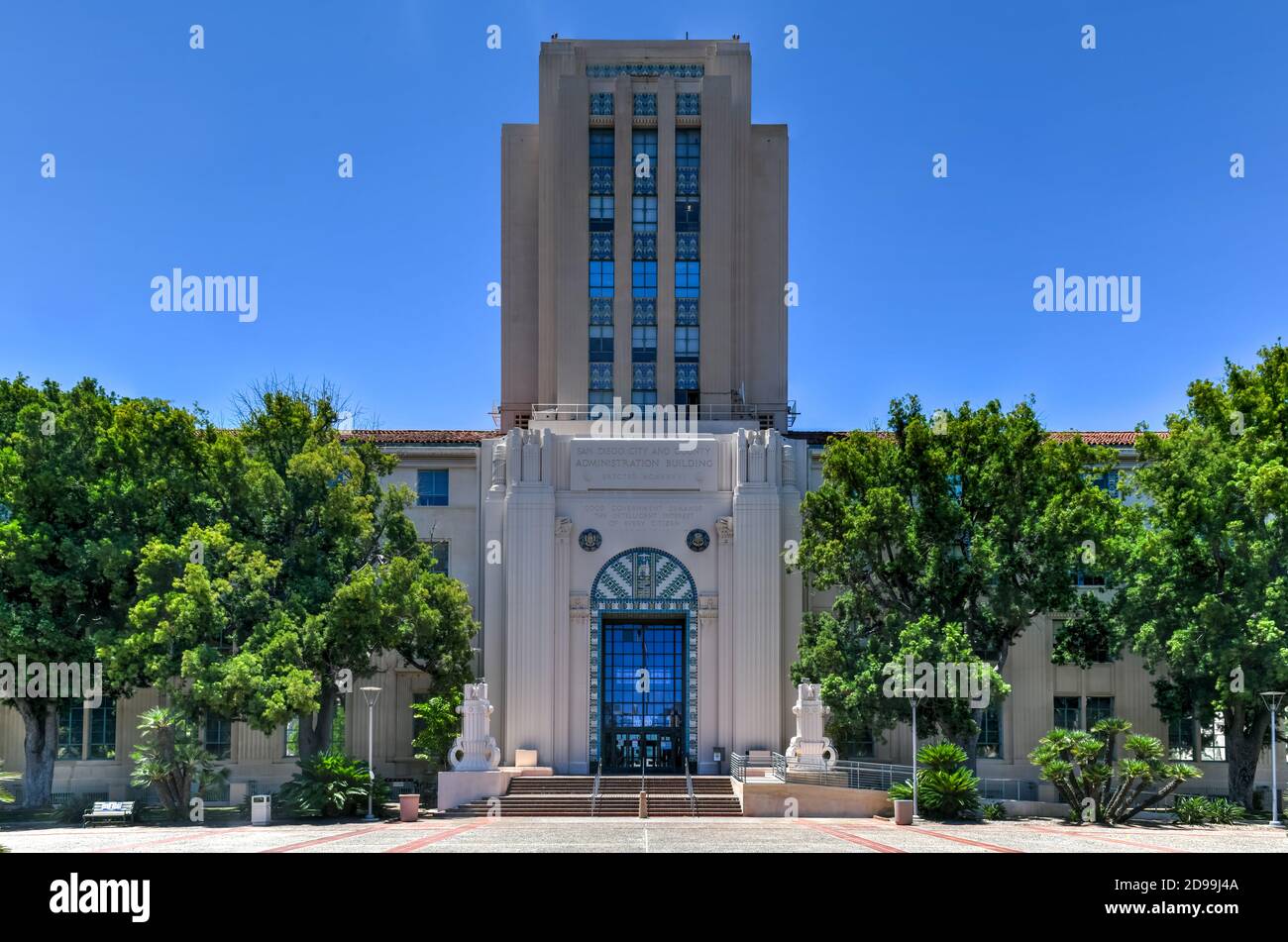 San Diego and County Administration Building and San Diego County Clerk's  office in Waterfront Park Stock Photo - Alamy