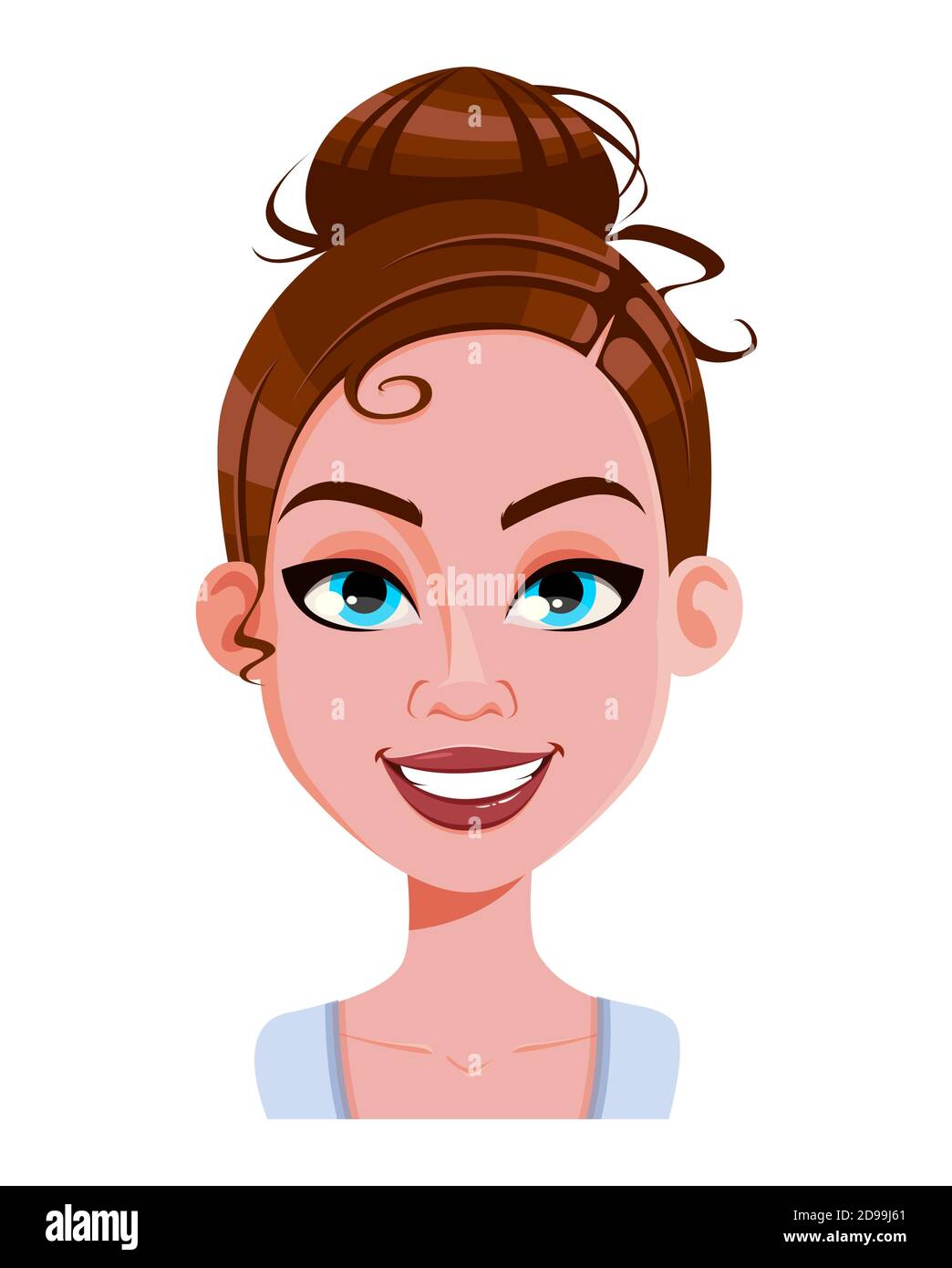 young woman cartoon character side view portrait on white background vector  illustration Stock Vector Image & Art - Alamy