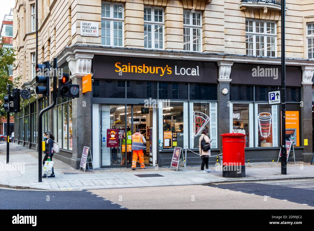 A Sainsbury's Local store in Great Portland Street, London, UK Stock Photo