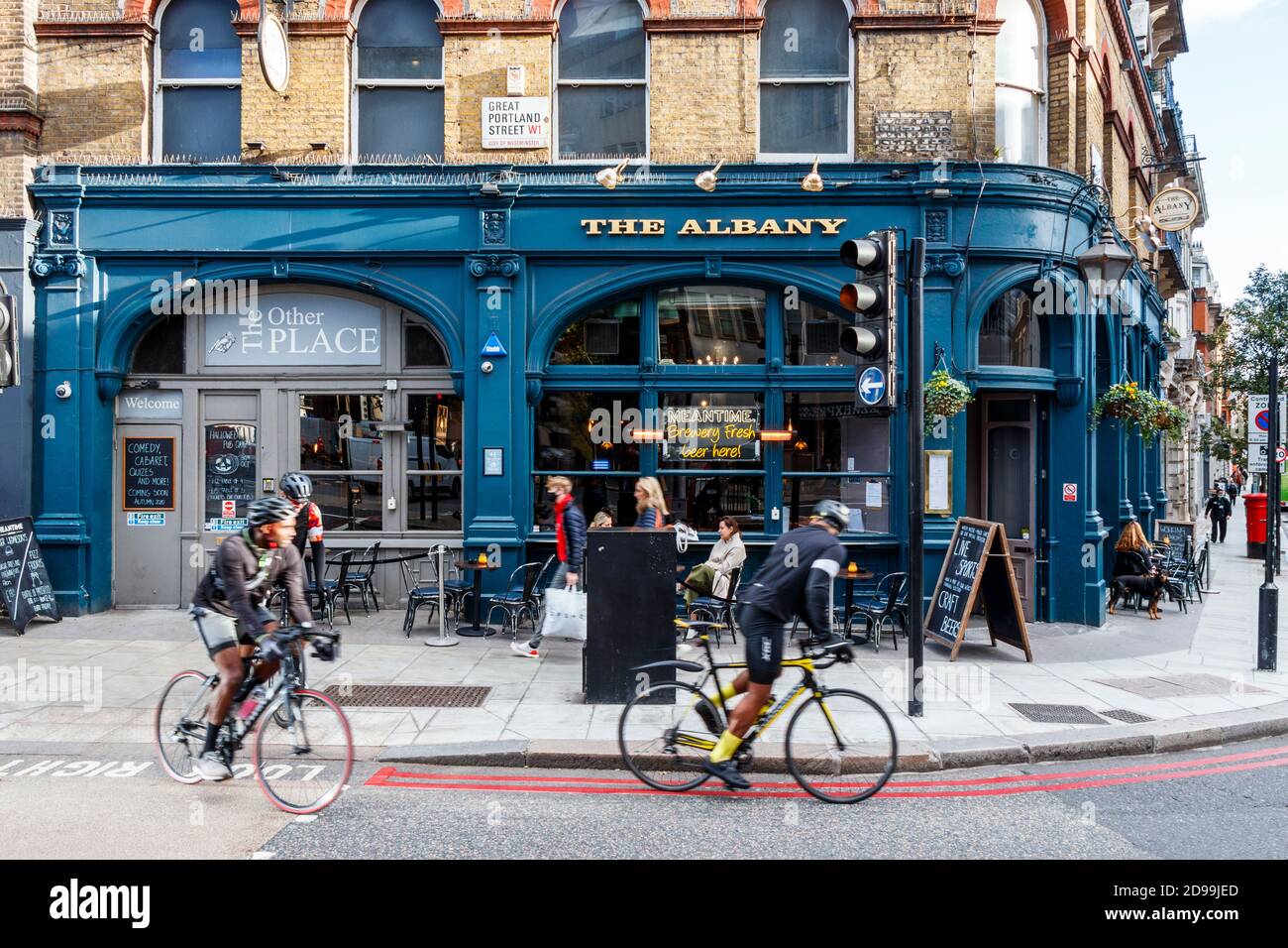 The Albany on Great Portland Street in Fitzrovia, a traditional pub offering comedy and music nights, London, UK Stock Photo