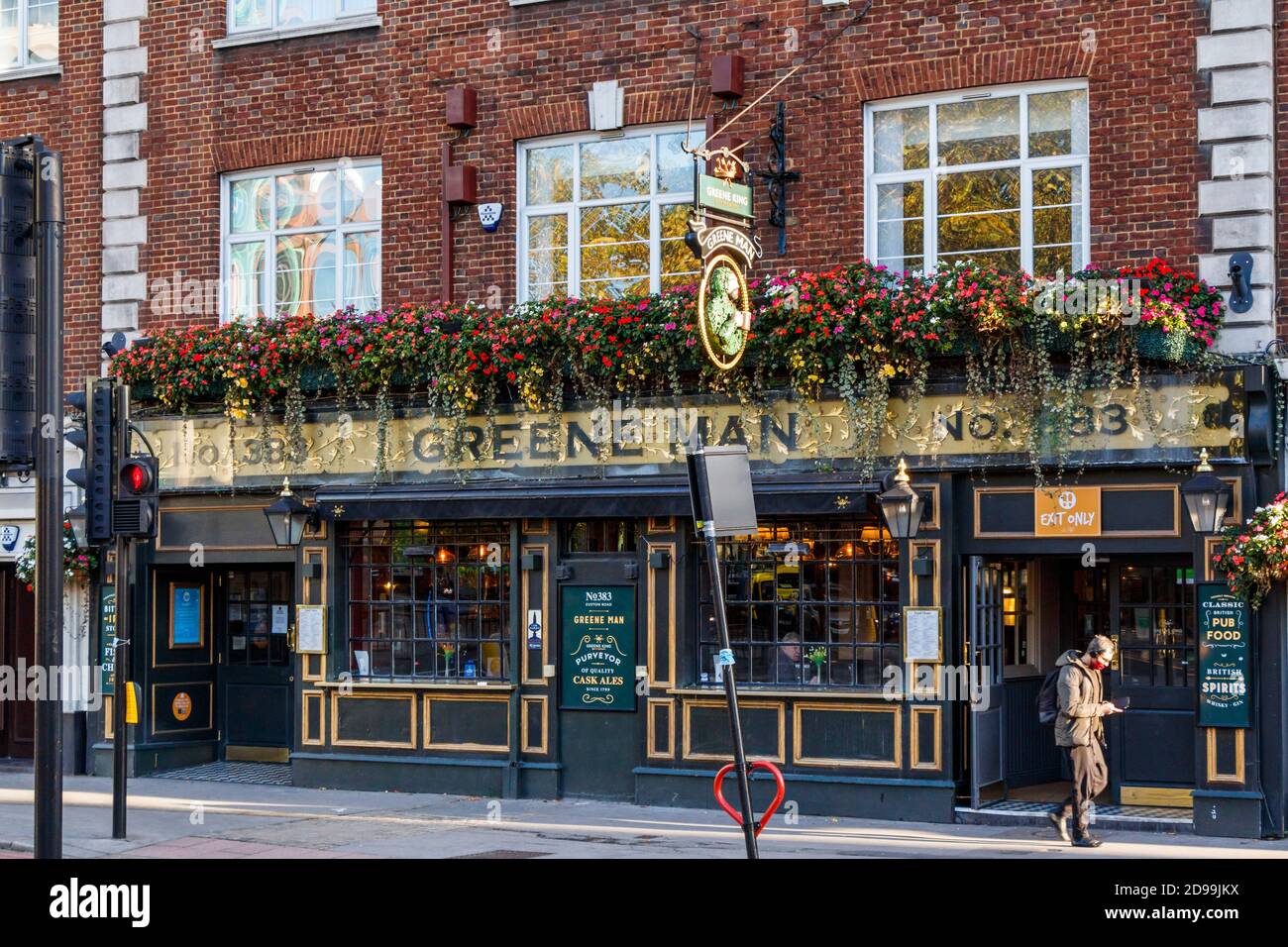 The Green Man, a traditional pub on Great Portland Street in Fitzrovia, London, UK Stock Photo