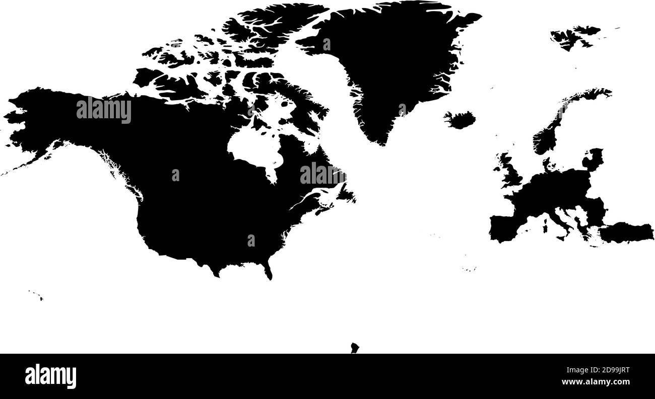 North Atlantic Treaty Organization, NATO, member countries silhouette map. Stock Vector