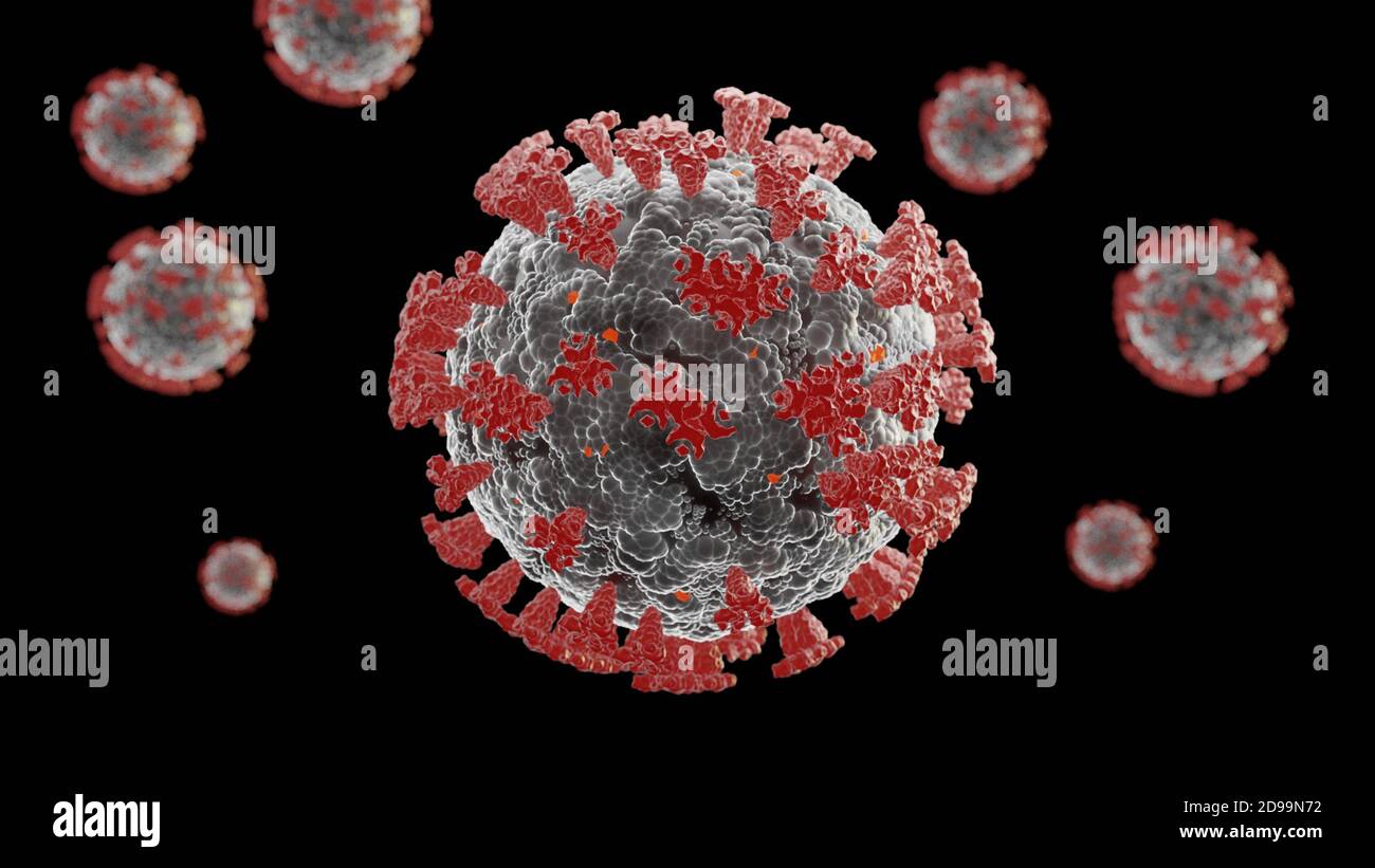 3D rendering of Bacteria, virus with multiple cells in background shallow depth of field, Stock Photo