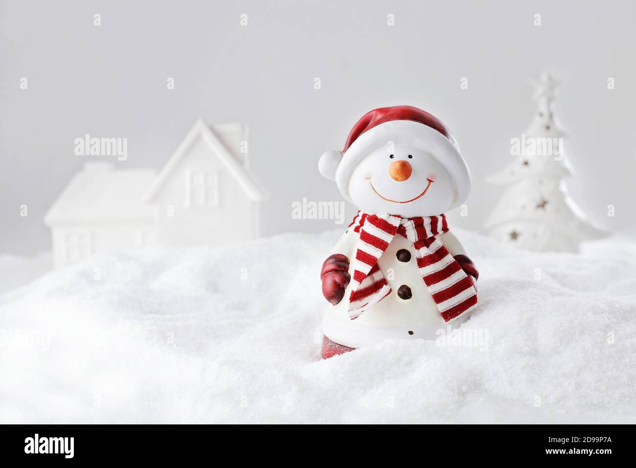 Christmas background with snowman Stock Photo - Alamy