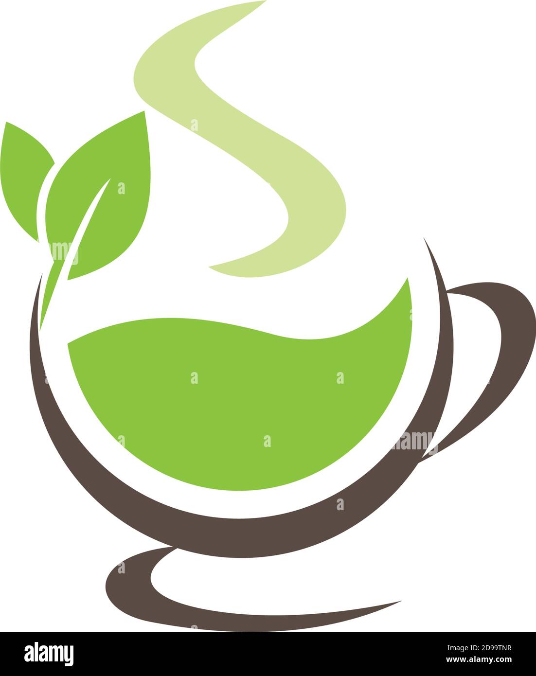 Green tea icon design template vector isolated illustration Stock