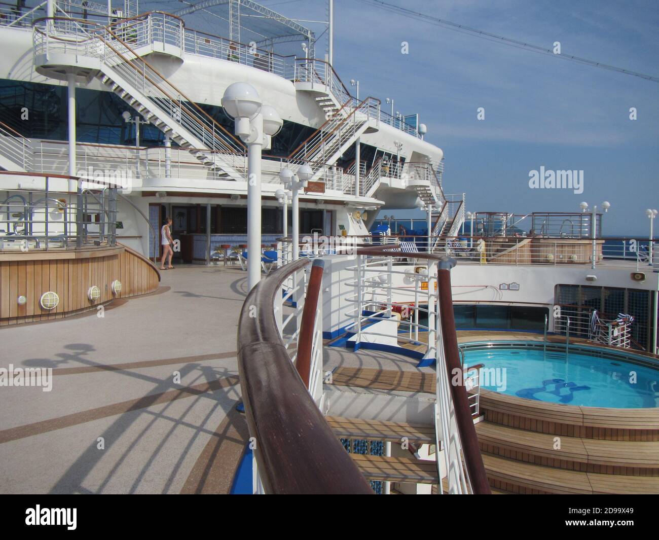 Princess Sapphire Cruise Ship Aft and swimming pool Stock Photo