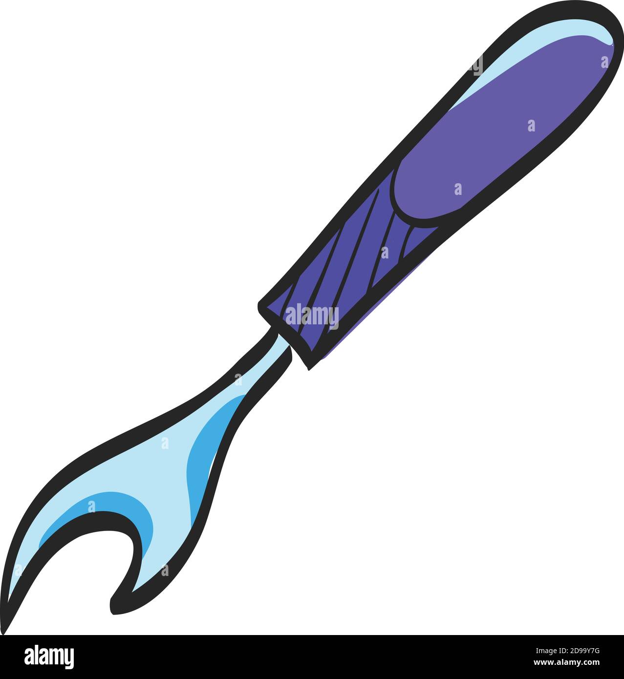 Seam ripper icon in color drawing. Sewing tailor dressmaker fashion