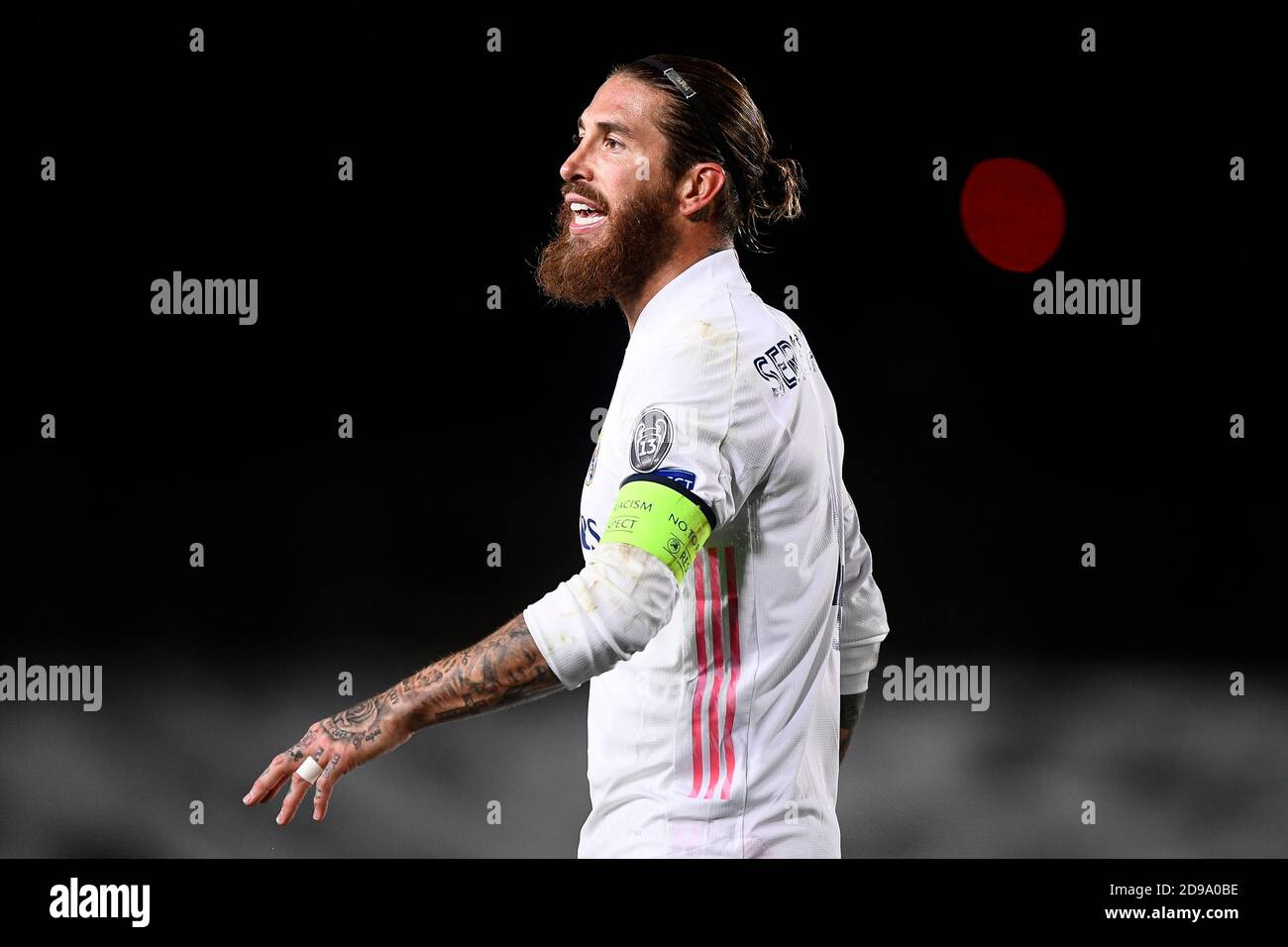 Madrid, Spain. 03rd Nov, 2020. MADRID, SPAIN - November 03, 2020: Sergio Ramos of Real Madrid CF looks on during the Champions League Group B football match between Real Madrid CF and FC Internazionale. Real Madrid CF won 3-2 over FC Internazionale. (Photo by Nicolò Campo/Sipa USA) Credit: Sipa USA/Alamy Live News Stock Photo
