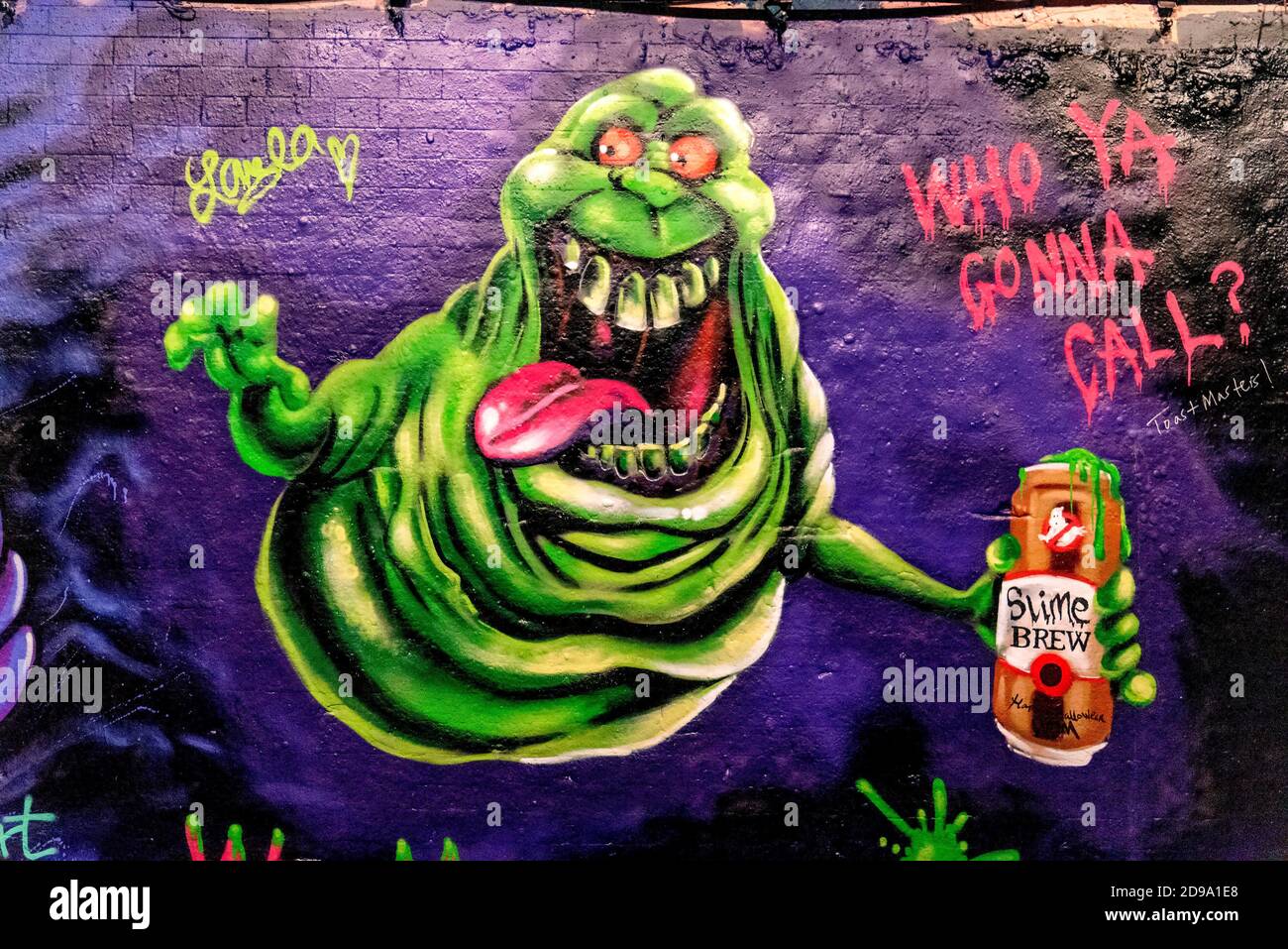 London, UK. 3rd Nov, 2020. Graffiti of Ghostbusters Slime seen at the