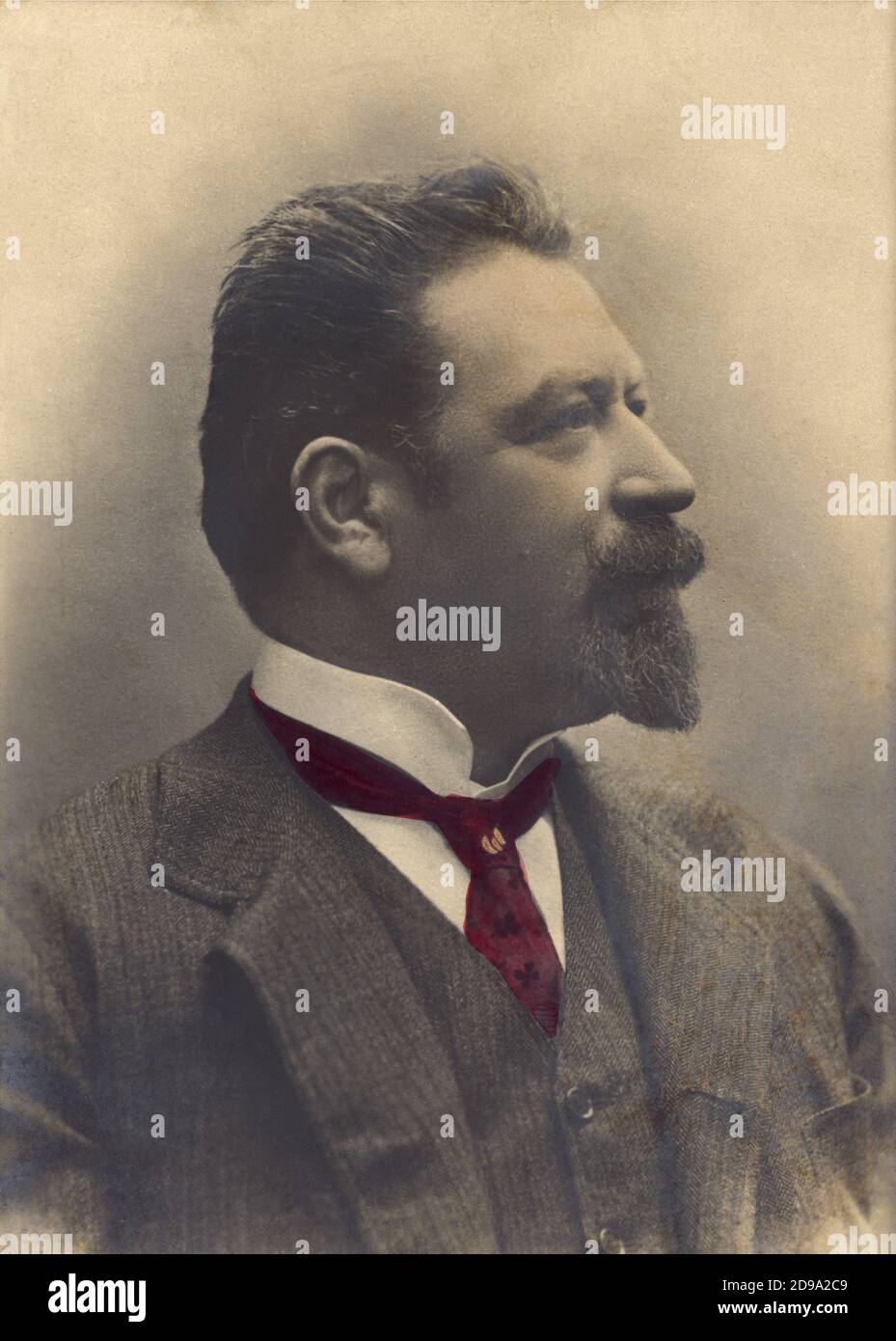 1900 ca :  The celebrated italian singer tenore FRANCESCO TAMAGNO ( 1850 - 1905 ). The most famous dramatic tenor of his age . Best known as the creator of Giuseppe Verdi 's Otello, he also was the first Gabriele Adorno in the revised version of Simon Boccanegra. Other important operas he created include Ponchielli 's Figliuol Prodigo and Marion Delorme. He was also famous for his appearances as Radames in AIDA , the title role in Poliuto and Arnold in Guillaume Tell . - CANTANTE LIRICA - OPERA - MUSICA CLASSICA - classical - Theater - theatre - teatro - portrait - ritratto - cantante lirico - Stock Photo