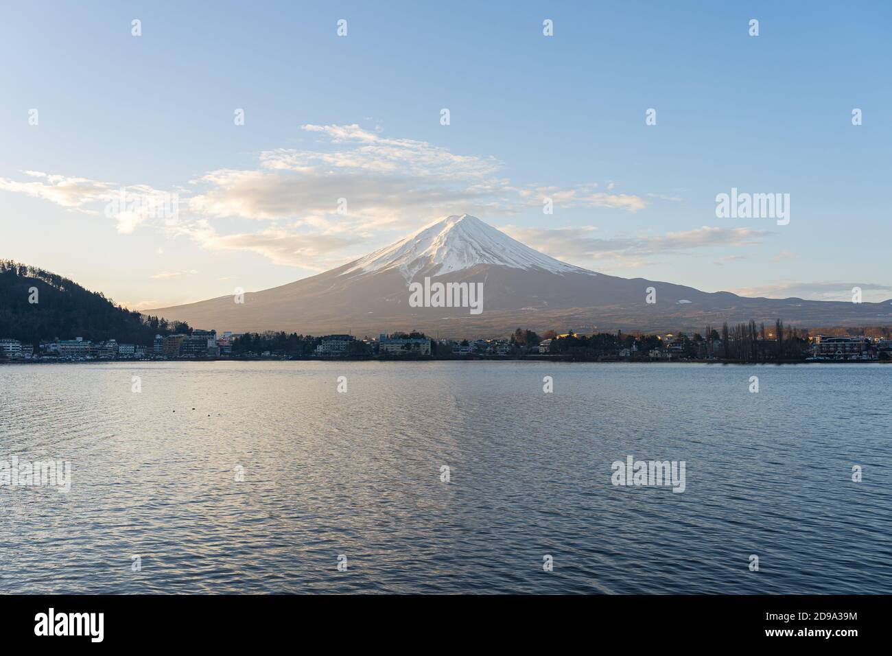 Fujisan Mountain with lake in Kawaguchiko, Japan. Stock Photo