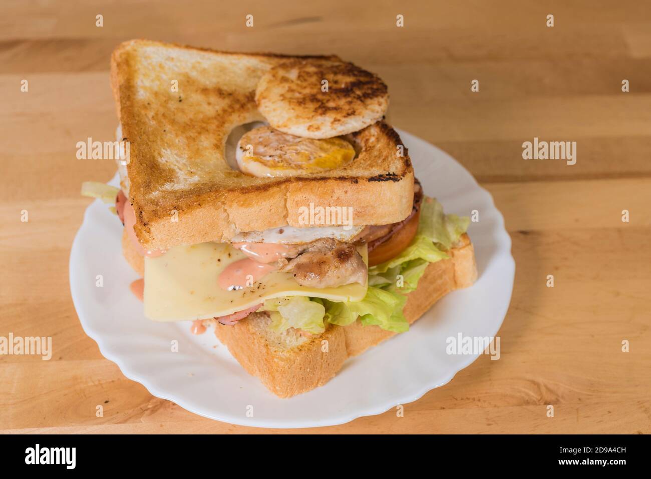ham and cheese sandwich with egg Stock Photo