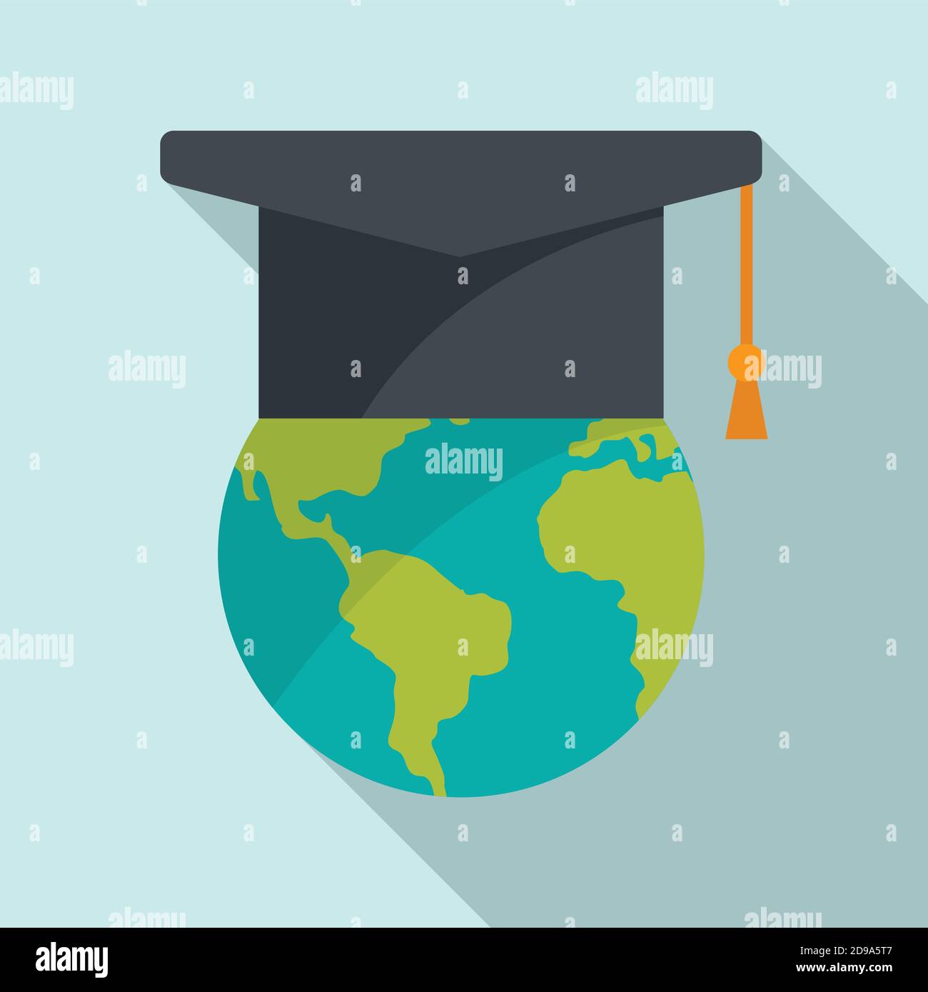 Global newtons day icon, flat style Stock Vector