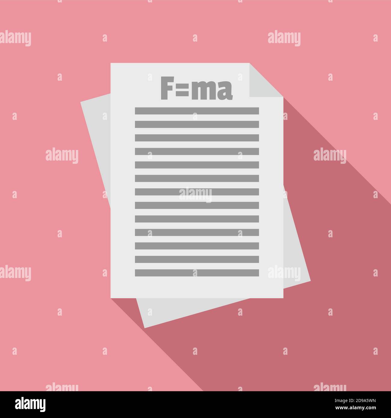 Newton force paper icon, flat style Stock Vector