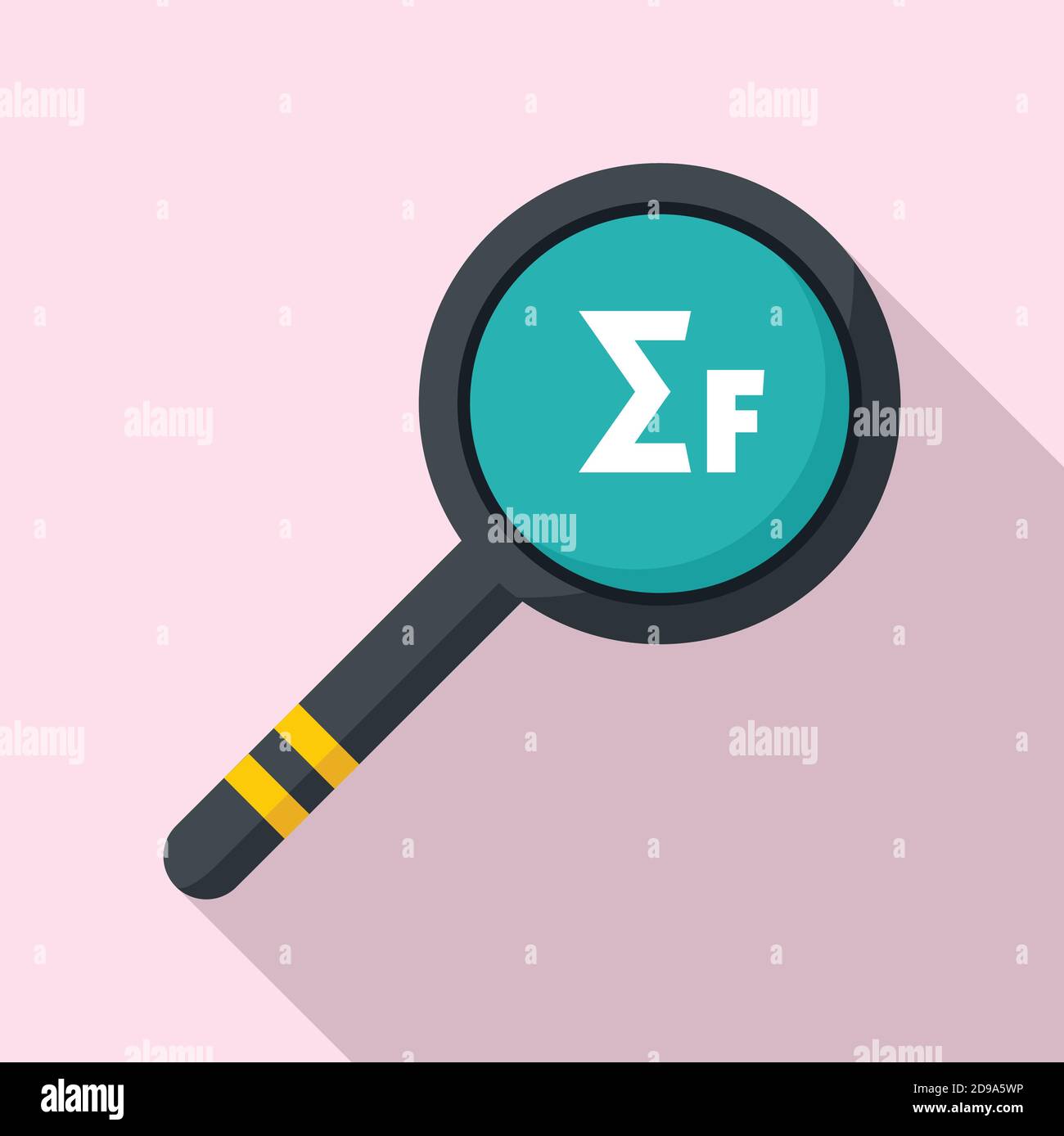 Newton force magnifier icon, flat style Stock Vector