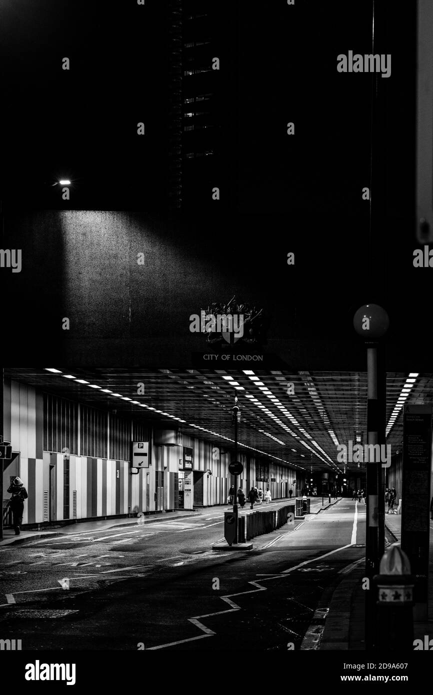 London underground tube night workers Black and White Stock Photos