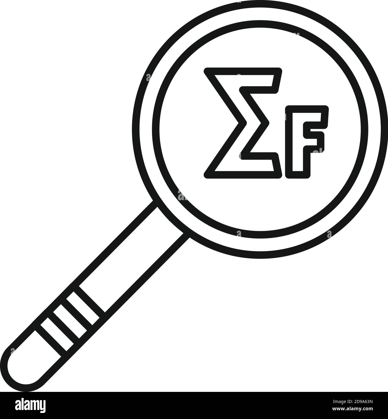 Newton force magnifier icon, outline style Stock Vector