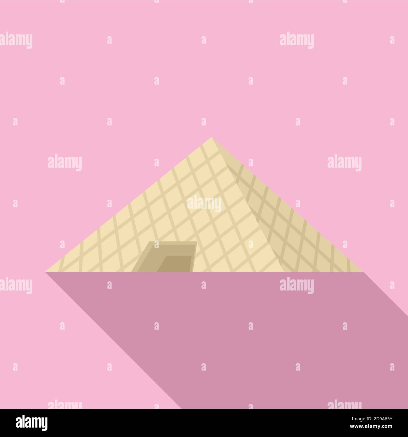 French glass pyramide icon, flat style Stock Vector