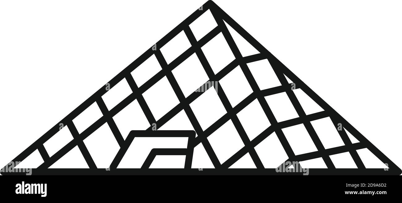 French glass pyramide icon, outline style Stock Vector