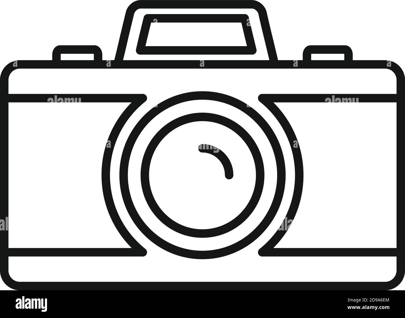 French photo camera icon, outline style Stock Vector