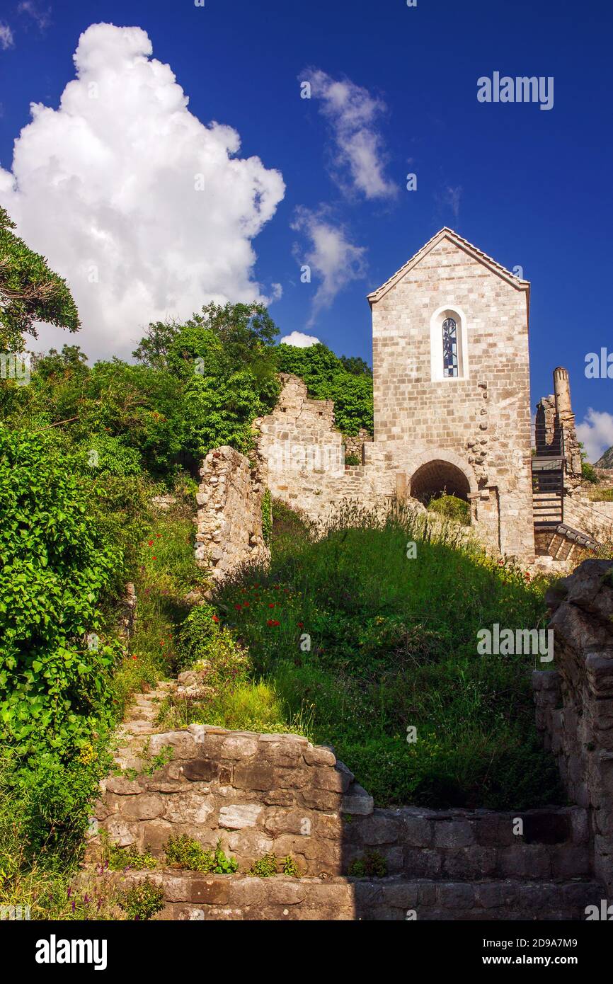 The architecture of the medieval Old Town Bar, Montenegro Stock Photo