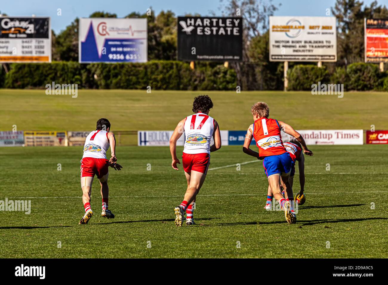 Australian aussie rules football footy ball hires stock photography