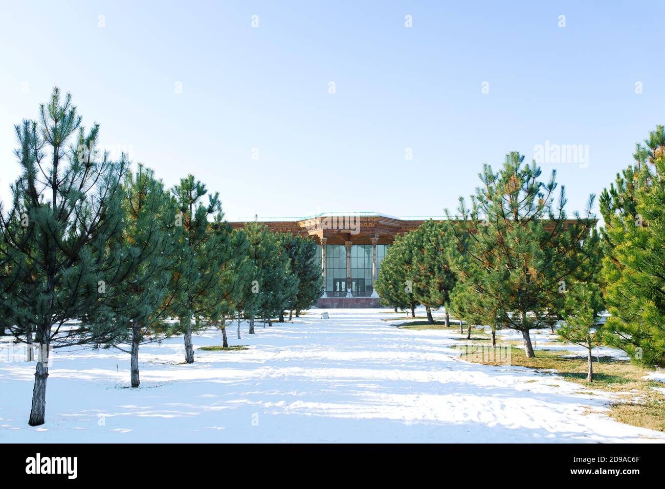 Tashkent, Uzbekistan. December 2019. The Republican Exhibition Center in the Park of Alisher Navoi Stock Photo