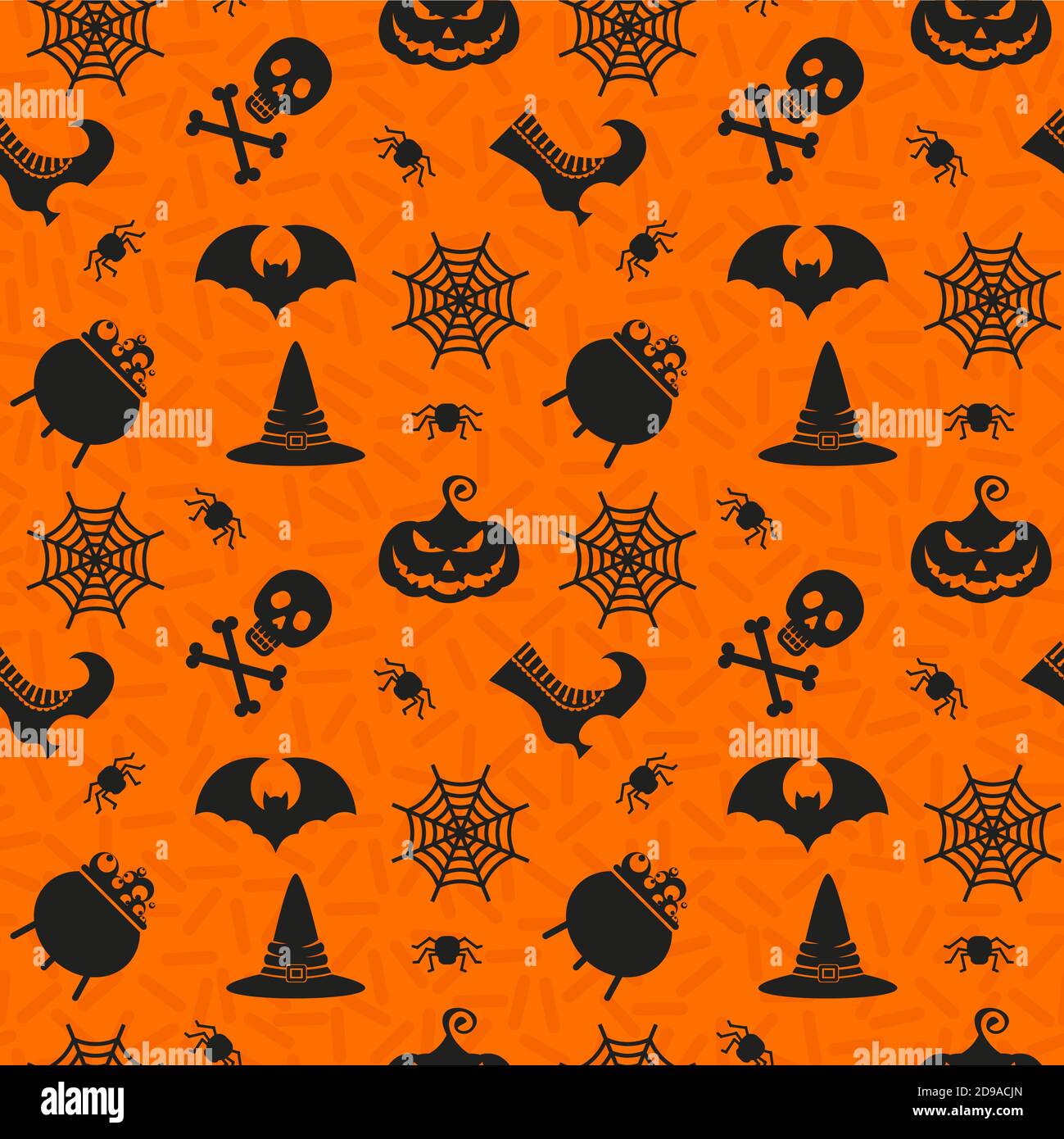Vector Halloween seamless pattern. Flat cartoon illustration Stock ...
