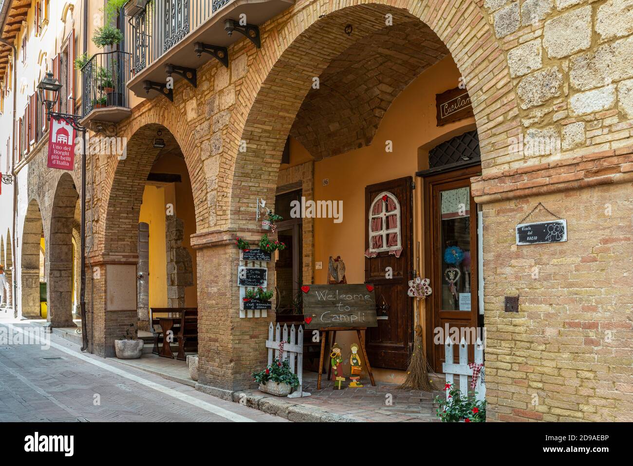 In Campli there is the alley of the Kiss. Stock Photo