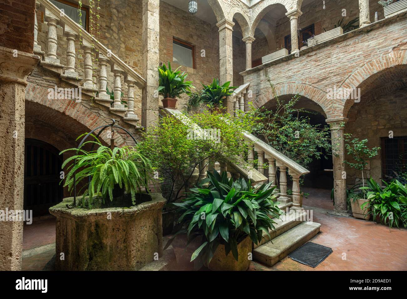 Inner courtyard of the house of the Doctor and the Apothecary. Stock Photo