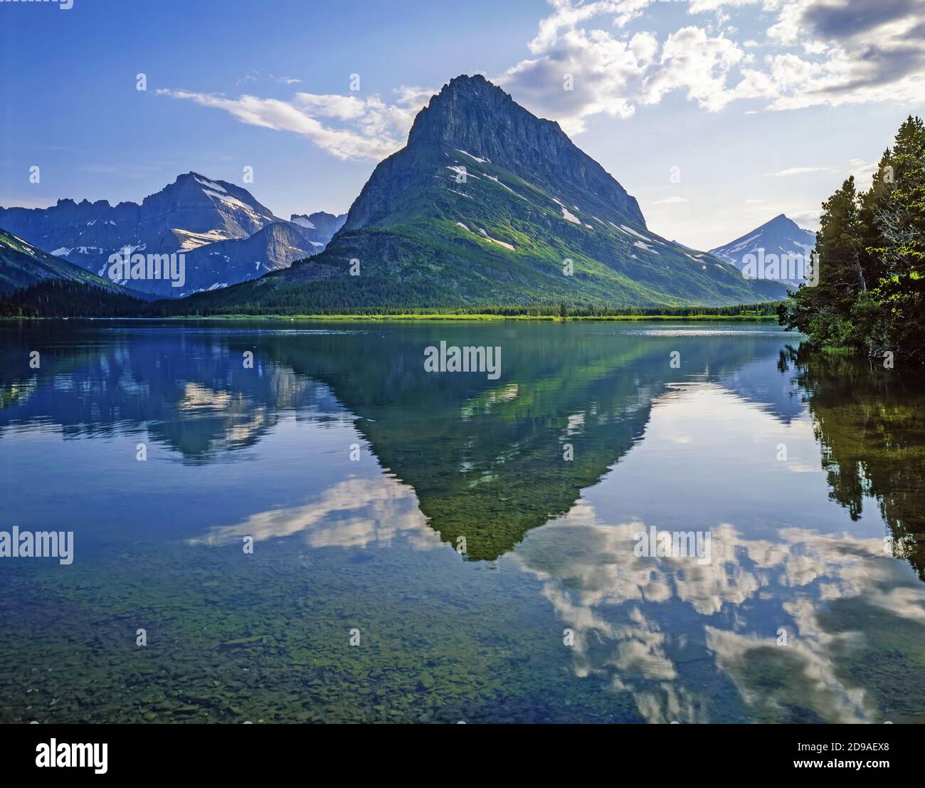 Swift Current Lake in Glacier National Park, Montana Stock Photo