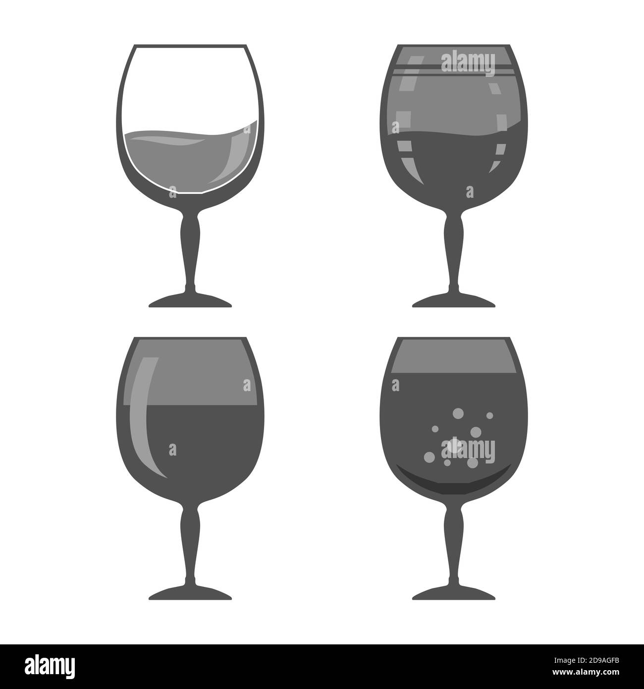 Glass of Wine Isolated on White Background. Wineglass Symbol. Glassware