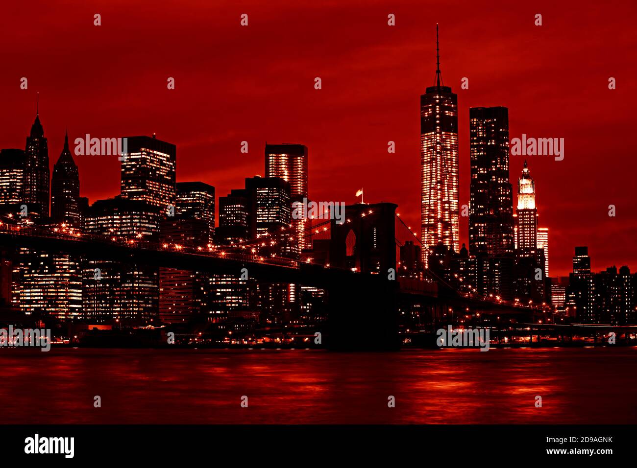 New york skyline sunrise red hi-res stock photography and images - Alamy