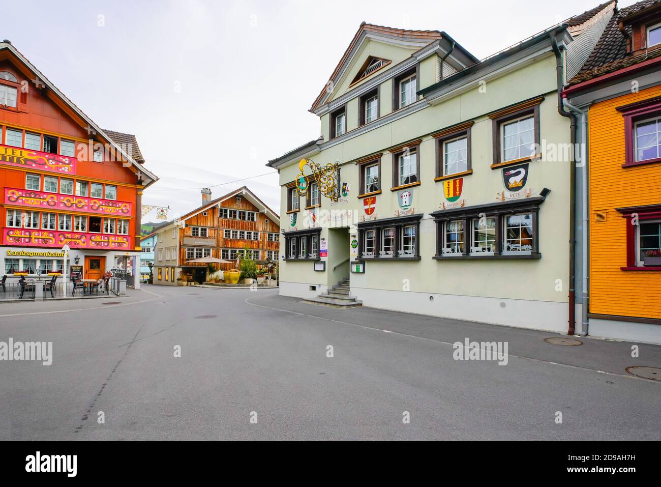 The Traditional Swiss Village of Painted Houses Appenzell. Appenzell