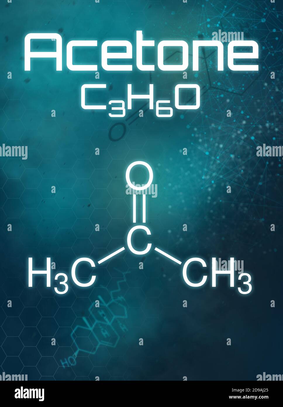 Chemical formula of Acetone on a futuristic background Stock Photo Alamy