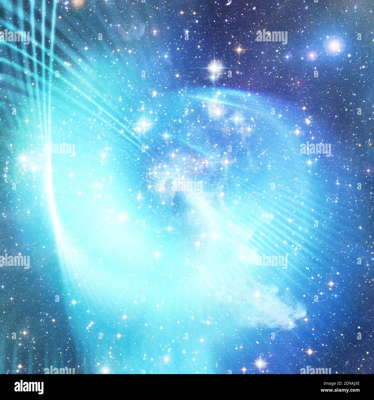universe background with stars and gravitational waves Stock Photo